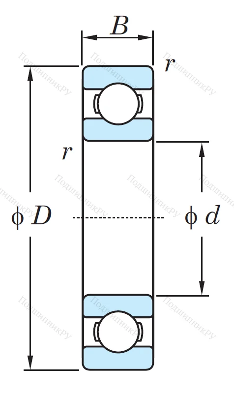 Однорядный шариковый подшипник 6030 C 3