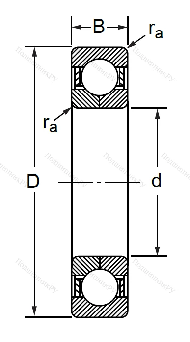 Радиально-упорный шариковый подшипник QJ 206 M (176206 Л ГОСТ) в Красноярске