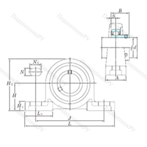 Подшипниковый узел шариковый радиальный BLP 205-15 от производителя  KOYO