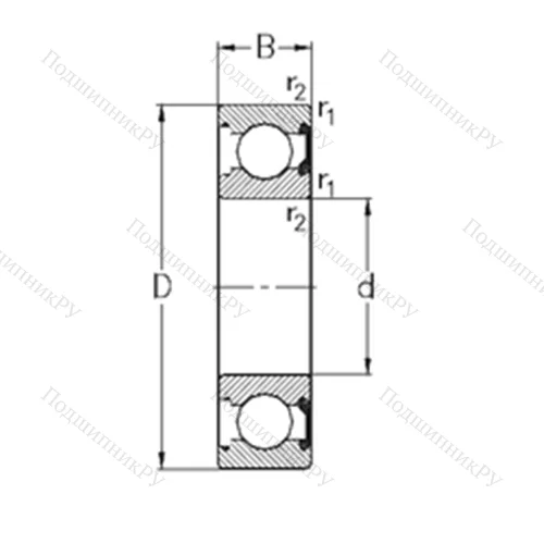 Подшипник шариковый радиальный 61803-2RSR