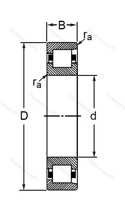 Цилиндрический роликовый подшипник 102209 (N 209 V) в Красноярске