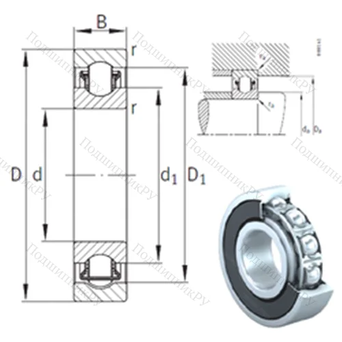 Подшипник с шариковыми роликами (ball roller) радиальный BXRE 001-2RSR