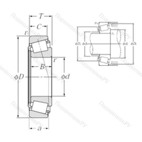 Подшипник роликовый радиально-упорный 4T-LM 603049/LM 603011 от производителя  NTN Подшипник роликовый радиально-упорный 4T-LM 603049/LM 603011 от производителя  NTN