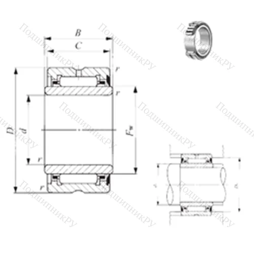Подшипник игольчатый радиальный NA 6906U от производителя  IKO