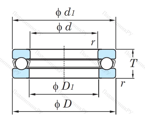 Упорный шариковый подшипник 51305 от производителя  KOYO