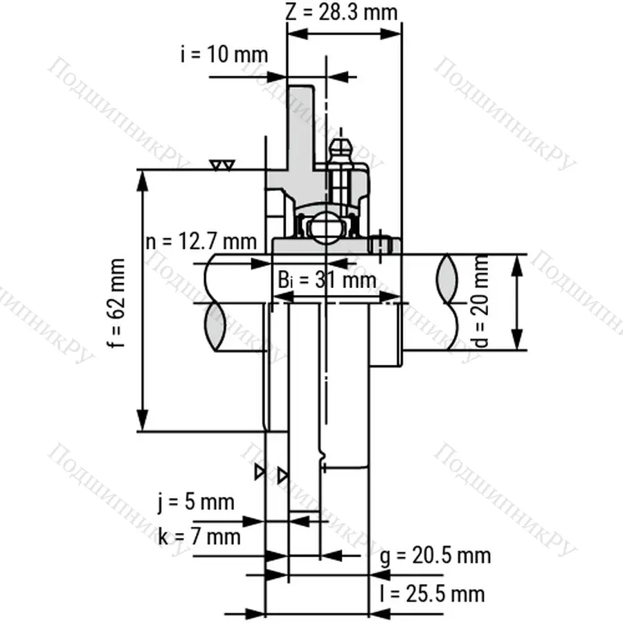 Подшипниковый узел UCFC 204 - Вал: 20 мм