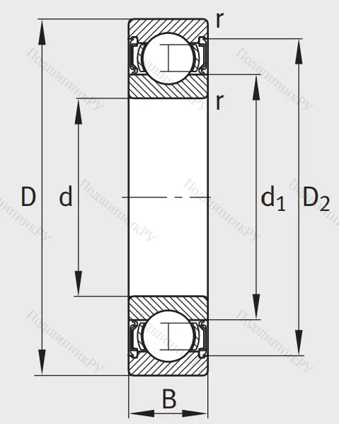 Однорядный шариковый подшипник