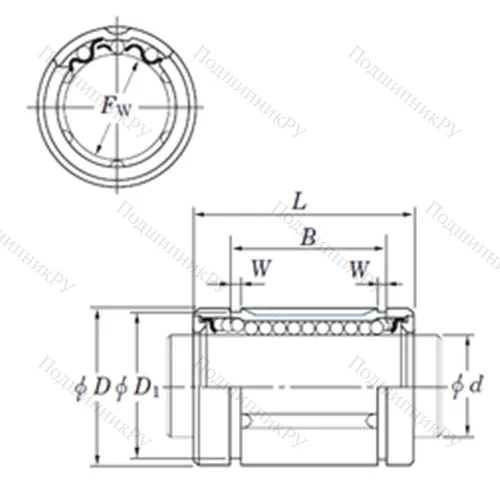 Подшипник шариковый линейный SDM 8MG