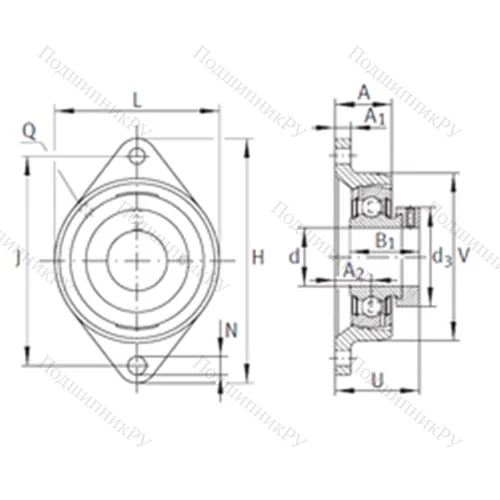 Подшипниковый узел шариковый радиальный PCJT 1-1/2