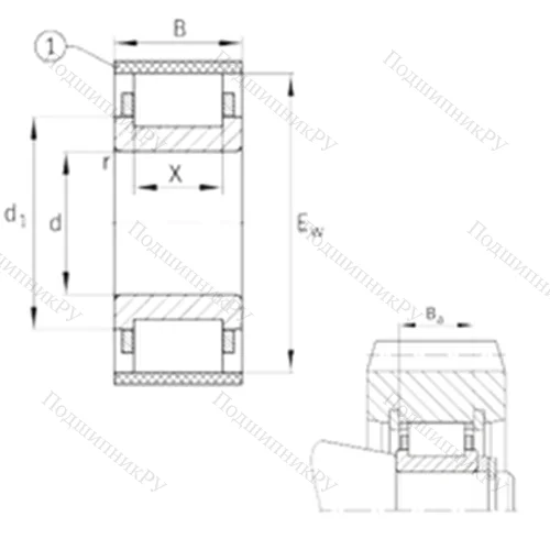 Подшипник роликовый радиальный RN 2308-E-MPBX