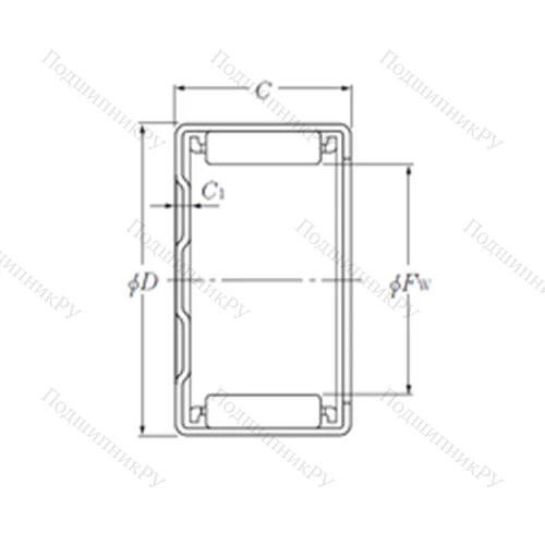 Подшипник игольчатый радиальный BK 4012 от производителя  NTN Подшипник игольчатый радиальный BK 4012 от производителя  NTN