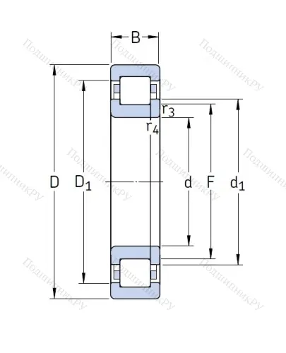 Роликовый цилиндрический подшипник NUP 206 ECP от производителя  SKF