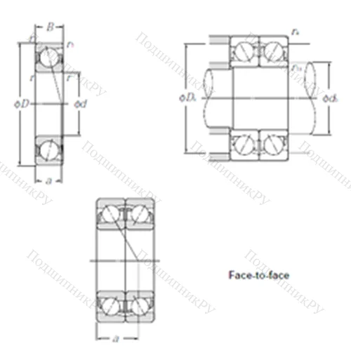 Подшипник шариковый радиально-упорный 7824CDF от производителя  CYSD Подшипник шариковый радиально-упорный 7824CDF от производителя  CYSD