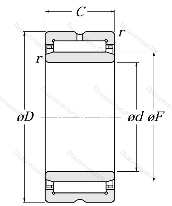 Игольчатый подшипник NA 69/28 R