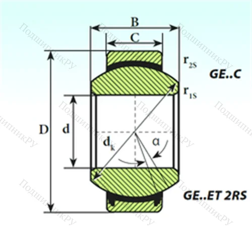 Подшипник скольжения сферический GE 30 C