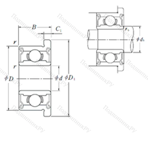 Подшипник шариковый радиальный F 608ZZ от производителя  NSK Подшипник шариковый радиальный F 608ZZ от производителя  NSK