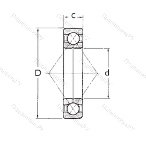 Подшипник шариковый радиально-упорный с четырёхточечным QJ 211