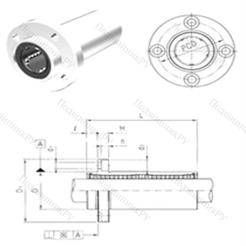 Подшипник шариковый линейный LMEFP 60LUU