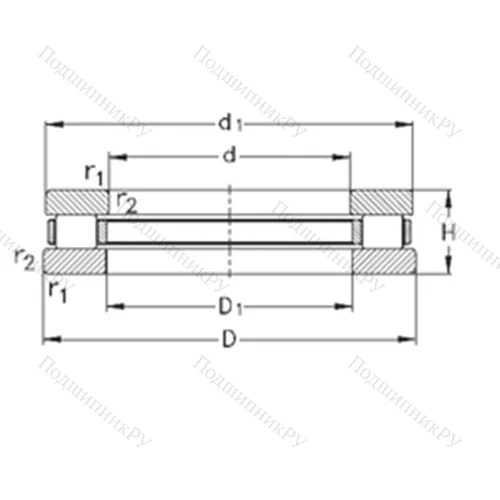 Подшипник роликовый упорный 81260-MB от производителя  NKE Подшипник роликовый упорный 81260-MB от производителя  NKE