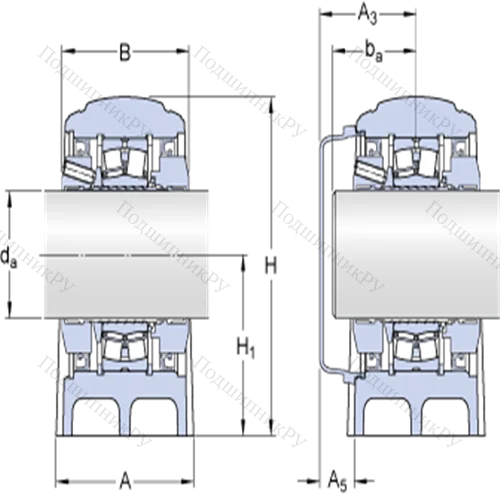 Стационарные роликоподшипниковые узлы ( ConCentra, для метрических валов) SYNT 45 FTF