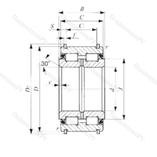 Подшипник роликовый радиальный NAS 5028UUNR