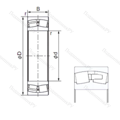 Подшипник роликовый радиальный 231/530E от производителя  NACHI Подшипник роликовый радиальный 231/530E от производителя  NACHI