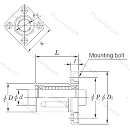 Подшипник шариковый линейный SDMK 13 от производителя  KOYO
