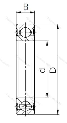 Шариковый однорядный подшипник 180203 (6203 2RS) в Красноярске