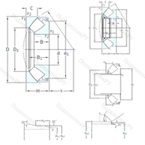Подшипник роликовый упорно-радиальный 29328E от производителя  SKF Подшипник роликовый упорно-радиальный 29328E от производителя  SKF