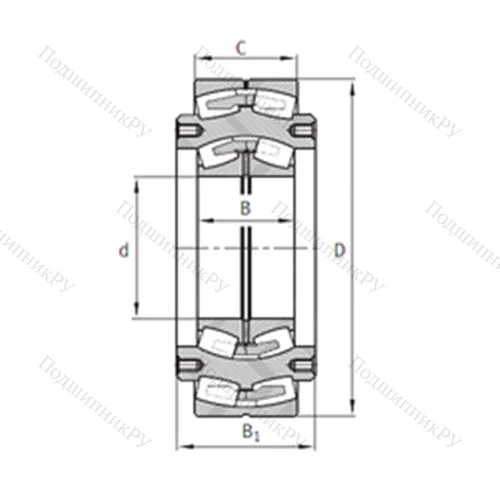 Подшипник роликовый радиальный самоцентрирующийся Z-525351.04.DRGL