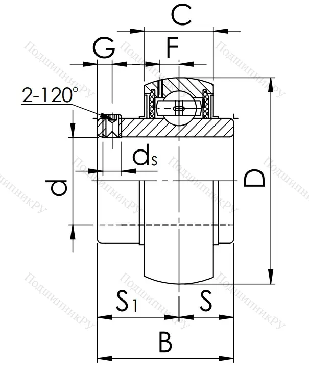 Корпусный подшипник UC 207 (480207 ГОСТ) в Красноярске