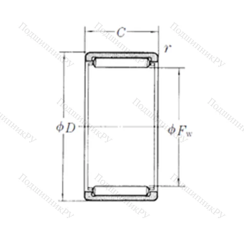 Подшипник игольчатый радиальный RLM 11013040-1 от производителя  NSK Подшипник игольчатый радиальный RLM 11013040-1 от производителя  NSK
