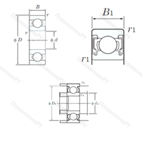 Подшипник шариковый радиальный 629-2RU от производителя  KOYO