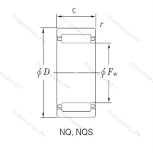 Подшипник игольчатый радиальный 17NQ 2520 от производителя  KOYO Подшипник игольчатый радиальный 17NQ 2520 от производителя  KOYO