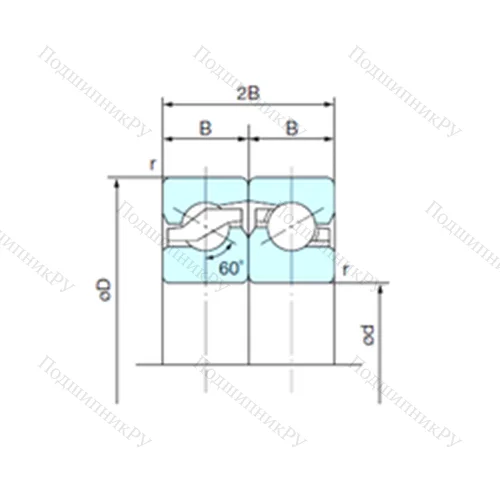 Подшипник шариковый упорно-радиальный спаренный 35TAB 07DF от производителя  NACHI