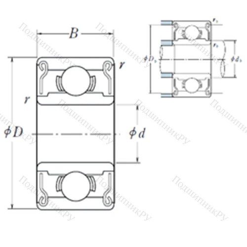 Подшипник шариковый радиальный R 1810-2RS от производителя  ISO
