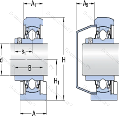Стационарные подшипниковые узлы типа Y (литой корпус с коротким основанием, крепление стопорными винтами)