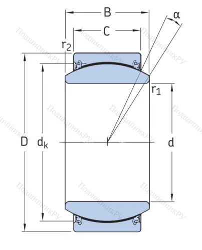 Шарнирный подшипник GE 35 TXE-2LS от производителя  SKF Шарнирный подшипник GE 35 TXE-2LS от производителя  SKF