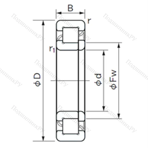 Подшипник роликовый радиальный NUP 252