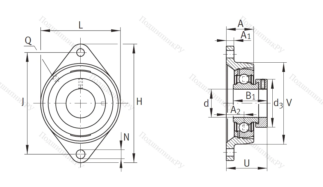 Подшипниковый узел PCFT 25 XL