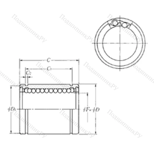 Подшипник шариковый линейный KLM 13