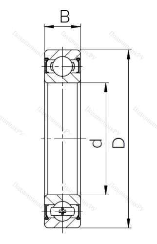 Шариковый однорядный подшипник 80201 (6201 ZZ) в Красноярске