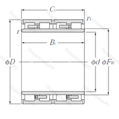 Подшипник роликовый радиальный 4R 4039 от производителя  NTN