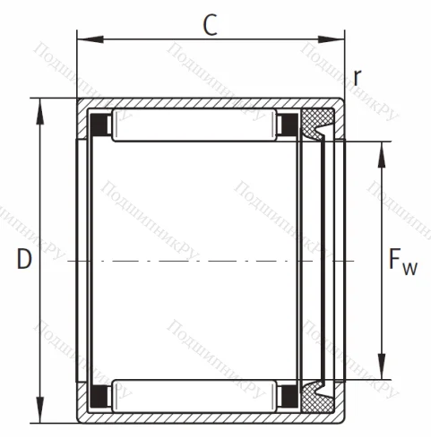 Игольчатый подшипник HK 0810 RS FPM B L 271 от производителя  INA