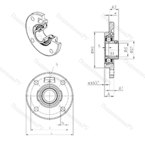 Подшипниковый узел шариковый радиальный USFCE 206