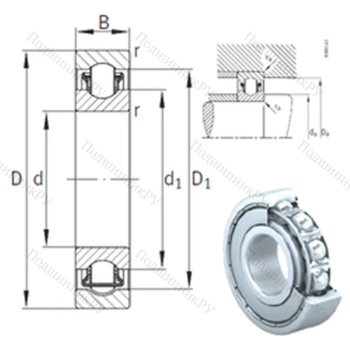 Подшипник с шариковыми роликами (ball roller) радиальный BXRE 202-2Z