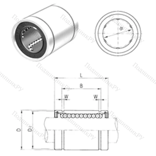Подшипник шариковый линейный LM 8S