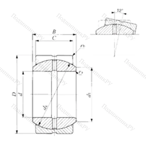 Подшипник скольжения сферический SBB 32 от производителя  IKO