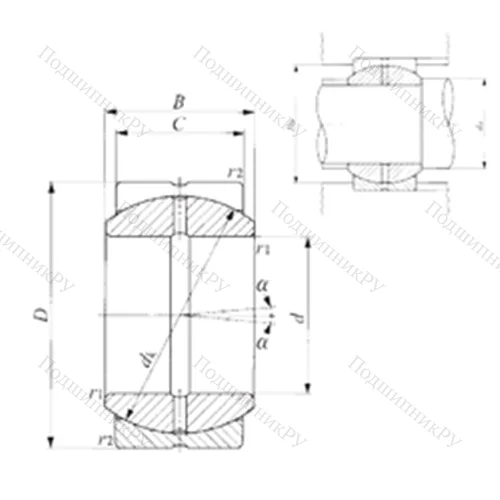 Подшипник скольжения сферический SB 50A от производителя  IKO