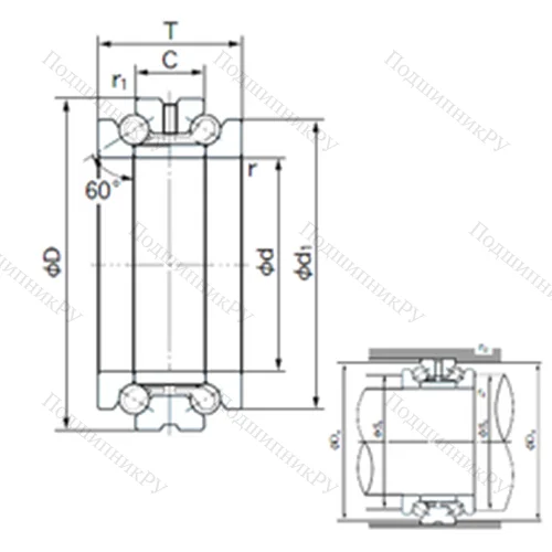 Подшипник шариковый упорно-радиальный 105TAD 20
